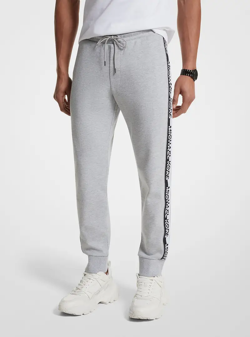 MK Joggers in misto cotone con fettuccia con logo - Marrone - Michael Kors