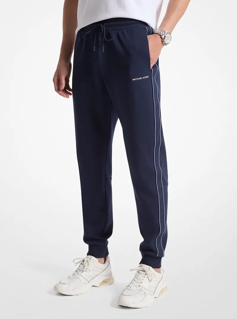 MK Joggers in misto cotone con fettuccia logo - Blu - Michael Kors