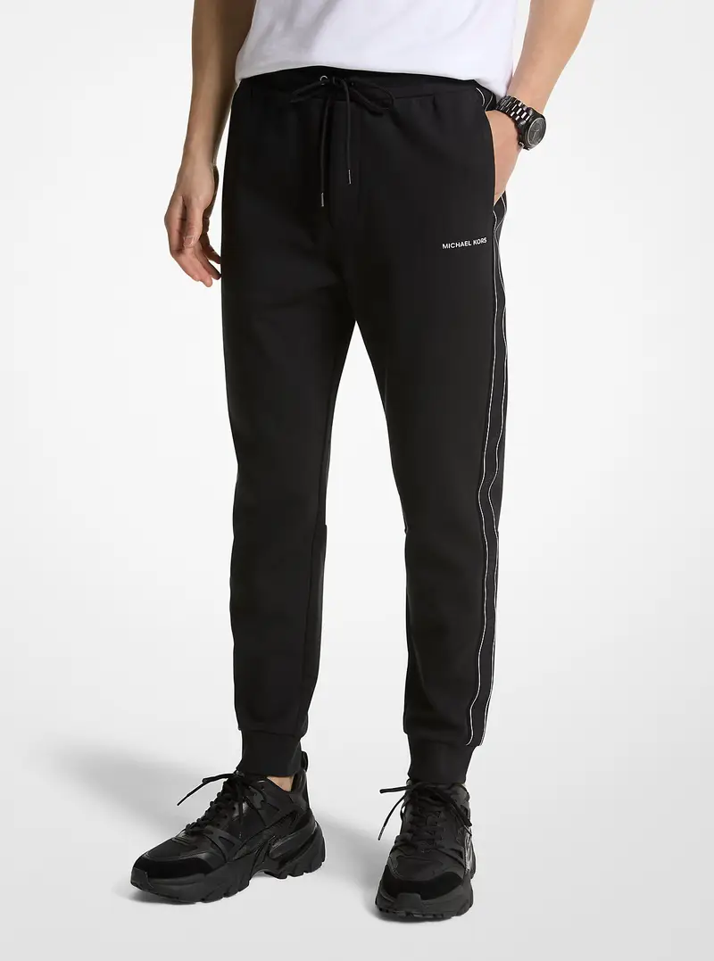 MK Joggers in misto cotone con fettuccia logo - Nero - Michael Kors