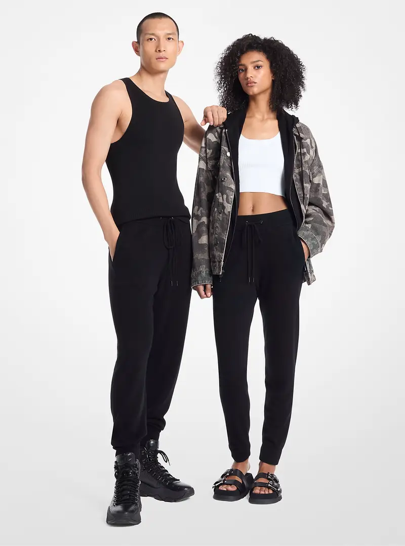 MK Joggers in misto lana e cashmere - Nero - Michael Kors