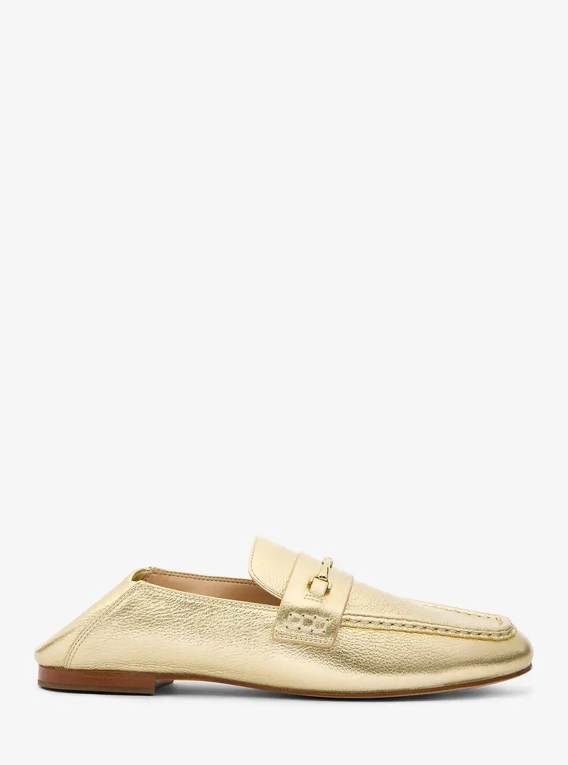 MK Loafer Lena in pelle metallizzata - Oro - Michael Kors miniatura 3