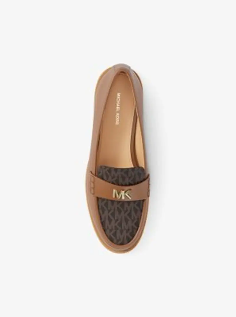 MK Loafer Lex in pelle con logo - Marrone - Michael Kors miniatura 2