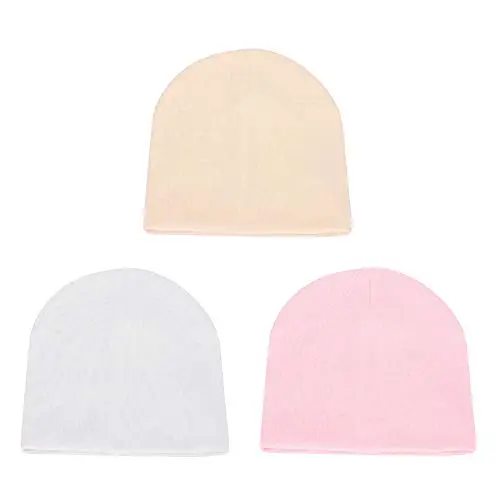 MK MATT KEELY - Cappellini per Neonati, in Cotone, 0-3 Mesi, Yellow + White + Pink