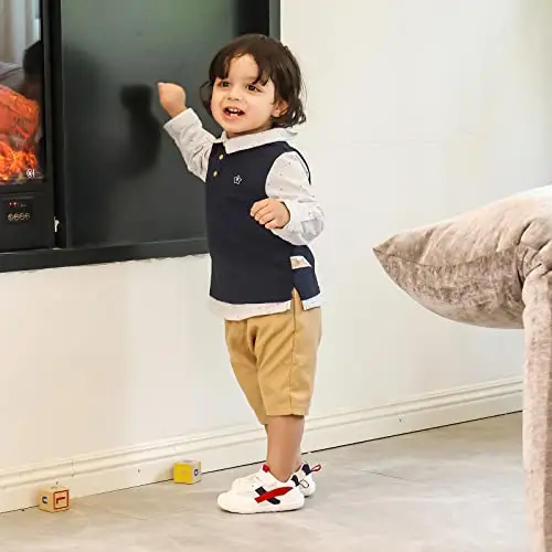 MK MATT KEELY Scarpe Bambina per Primi Passi in Morbida Pelle Unisex Scarpine Neonato Sneakers con Fondo Morbido miniatura 3