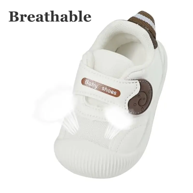 MK MATT KEELY Scarpe Neonato Scarpine Primi Passi Bambino Neonata Maglia Traspirante con Suole Gomma Antiscivolo, Bianco, EU 19 miniatura 2