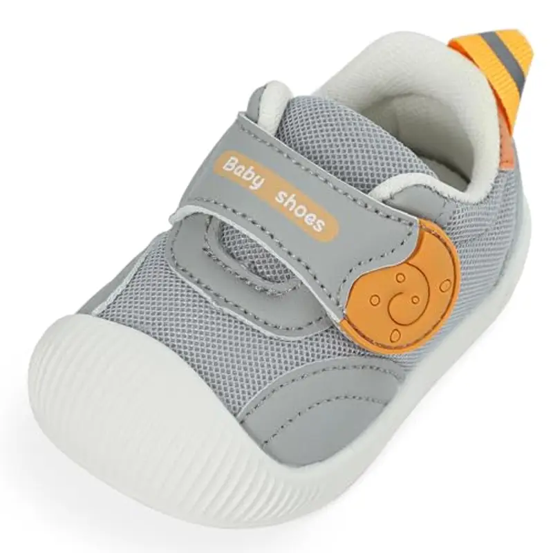 MK MATT KEELY Scarpe Neonato Scarpine Primi Passi Bambino Neonata Maglia Traspirante con Suole Gomma Antiscivolo,Grigio,EU 24