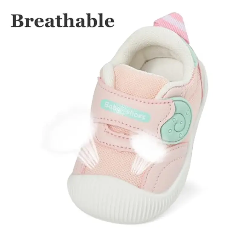 MK MATT KEELY Scarpe Neonato Scarpine Primi Passi Bambino Neonata Maglia Traspirante con Suole Gomma Antiscivolo, Rosa, EU 20 miniatura 2