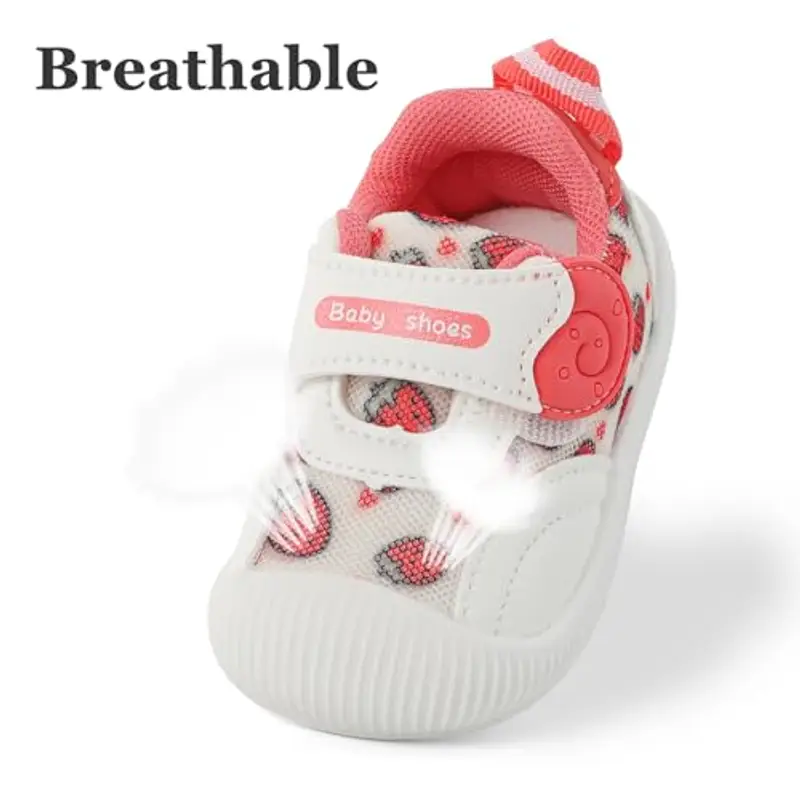 MK MATT KEELY Scarpe Neonato Scarpine Primi Passi Bambino Neonata Maglia Traspirante con Suole Gomma Antiscivolo, Rosso miniatura 2