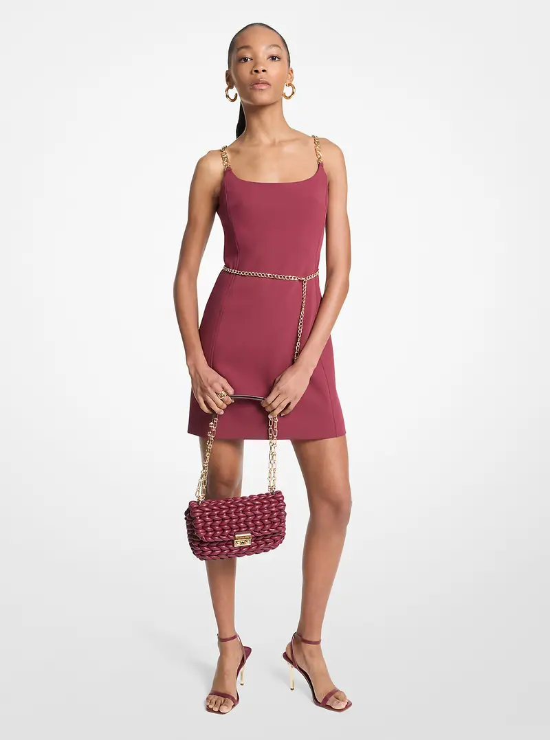 MK Miniabito bustier con cintura e spalline a catena - Viola - Michael Kors