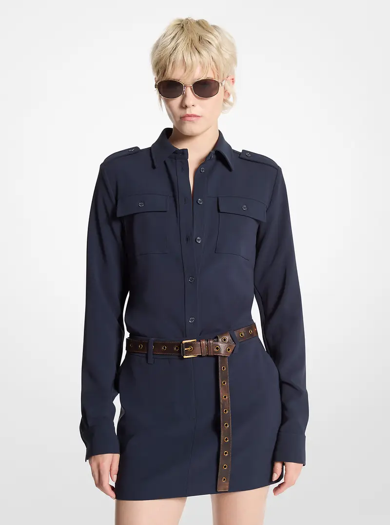 MK Minigonna in crêpe - Blu - Michael Kors