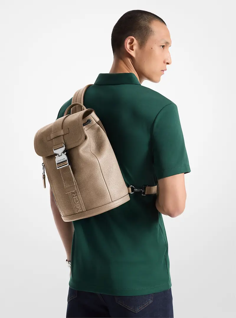 MK Monospalla stile aviatore Hudson in pelle - Naturale - Michael Kors miniatura 2