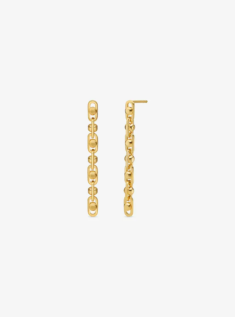 MK Orecchini pendenti Astor con maglie a catena in argento sterling placcato in metallo prezioso - Oro - Michael Kors