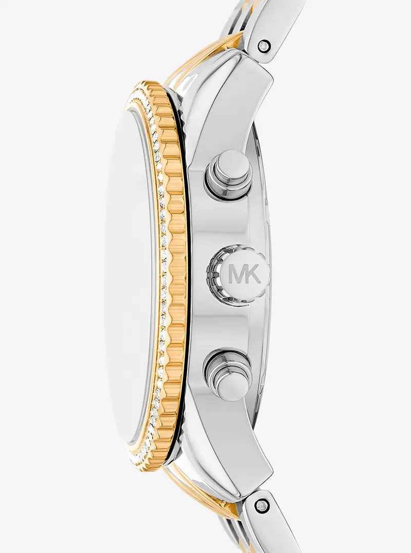 MK Orologio Bryant mini bicolore con pavé - Argento - Michael Kors miniatura 2