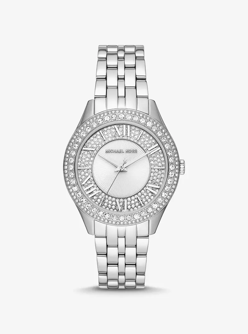 MK Orologio Harlowe in tonalità argento con pavé - Argento - Michael Kors miniatura 3