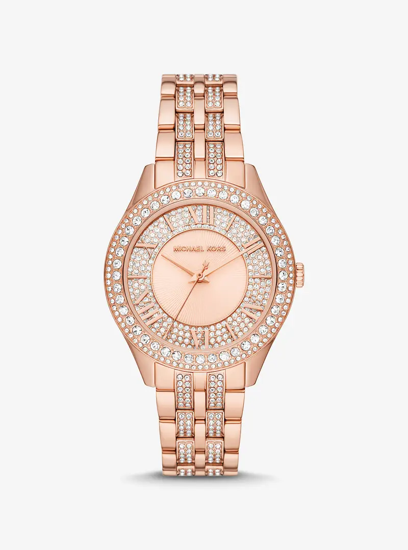 MK Orologio Harlowe tonalità oro rosa con pavé - Oro Rosa - Michael Kors miniatura 3