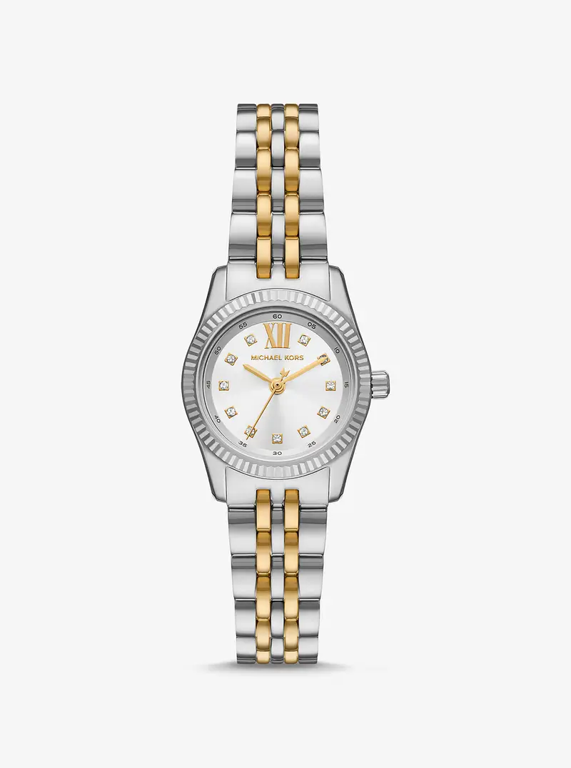 MK Orologio Lexington Petite bicolore con pavé - Argento - Michael Kors