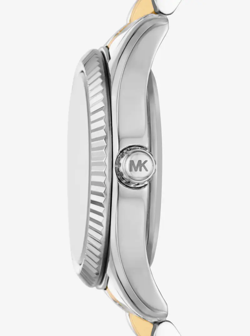 MK Orologio Lexington Petite bicolore con pavé - Argento - Michael Kors miniatura 3