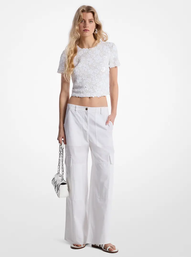MK Pantalone cargo in cotone - Bianco - Michael Kors