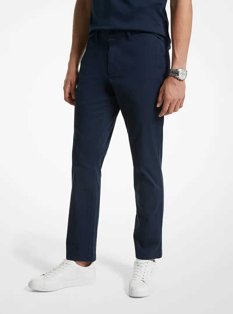 MK Pantalone chino slim-fit in misto cotone - Blu - Michael Kors