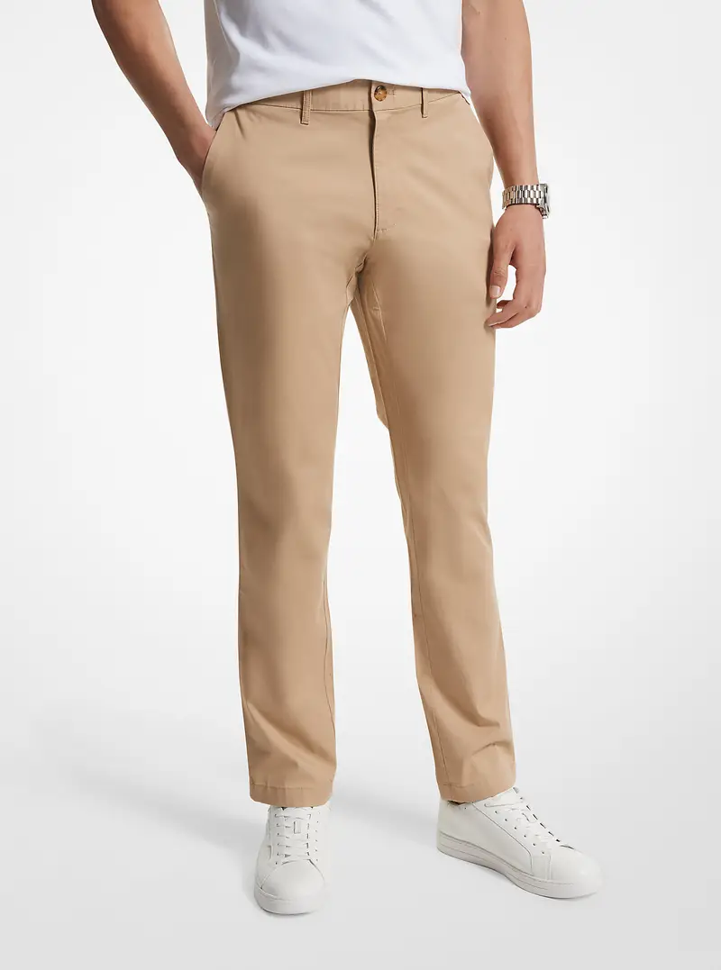 MK Pantalone chino slim-fit in misto cotone - Naturale - Michael Kors