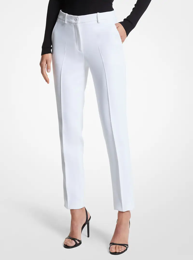 MK Pantalone Samantha in doppio crêpe sablé - Bianco - Michael Kors