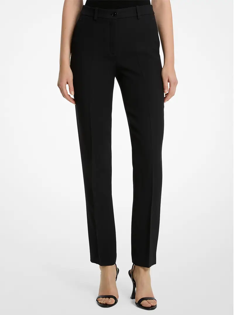 MK Pantalone Samantha in doppio crêpe sablé - Nero - Michael Kors
