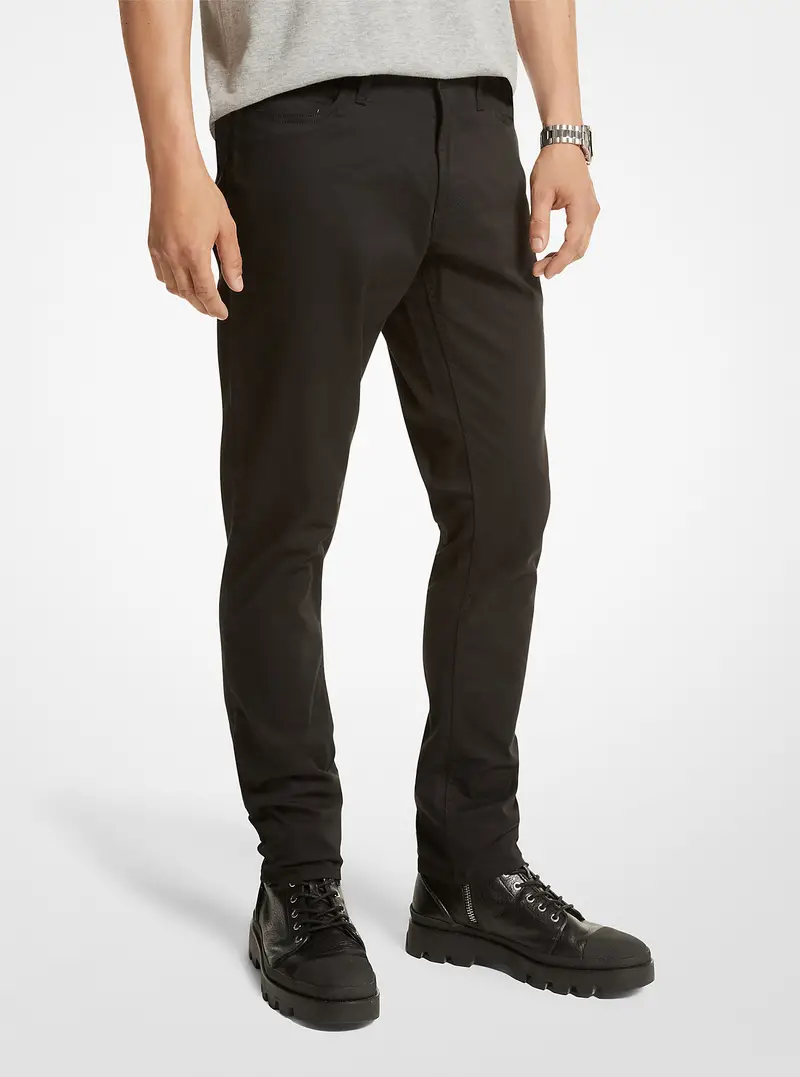 MK Pantalone slim-fit Parker in twill stretch - Nero - Michael Kors
