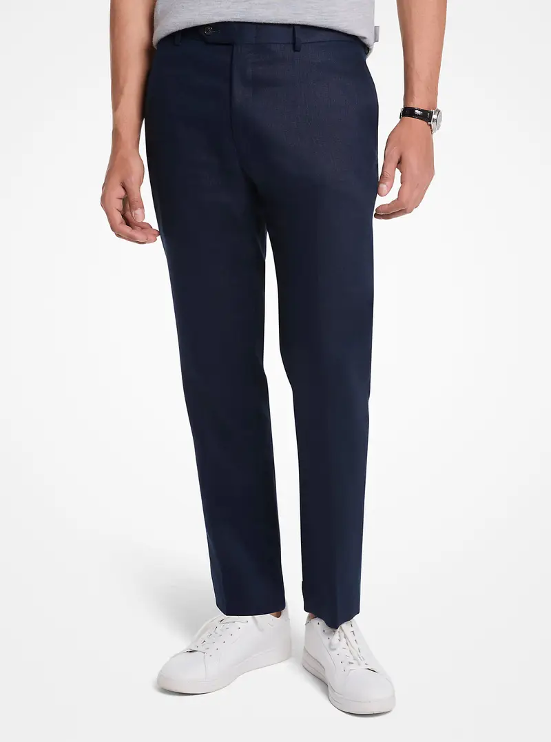 MK Pantaloni a gamba dritta Finn in lino - Blu - Michael Kors