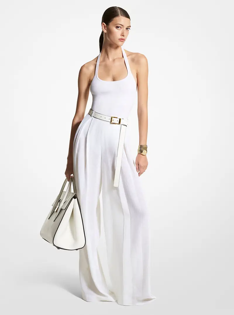 MK Pantaloni palazzo in garza di lino - Bianco - Michael Kors