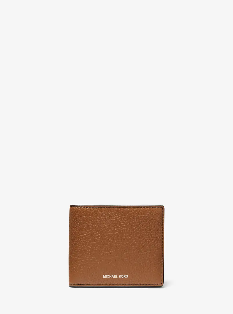 MK Portafoglio a libro Hudson in pelle martellata - Marrone - Michael Kors