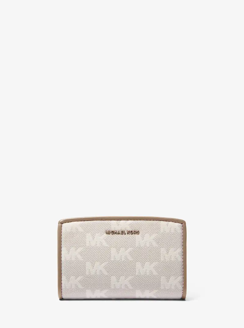 MK Portafoglio Bryant medio con logo jacquard - Naturale - Michael Kors