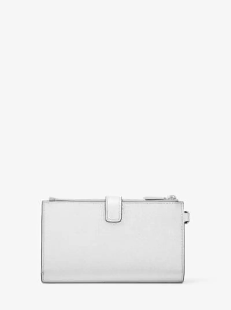 MK Portafoglio per smartphone Adele in pelle metallizzata - Argento - Michael Kors miniatura 2