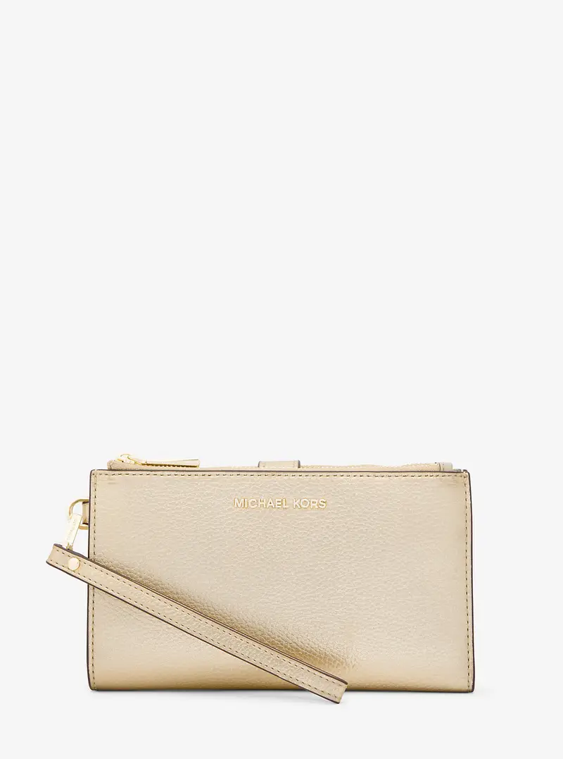 MK Portafoglio per smartphone Adele in pelle metallizzata - Oro - Michael Kors