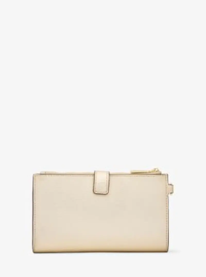 MK Portafoglio per smartphone Adele in pelle metallizzata - Oro - Michael Kors miniatura 2