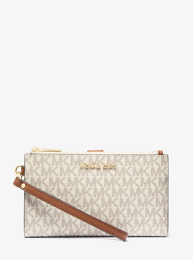 MK Portafoglio per smartphone Jet Set Travel con stampa logo - Naturale - Michael Kors