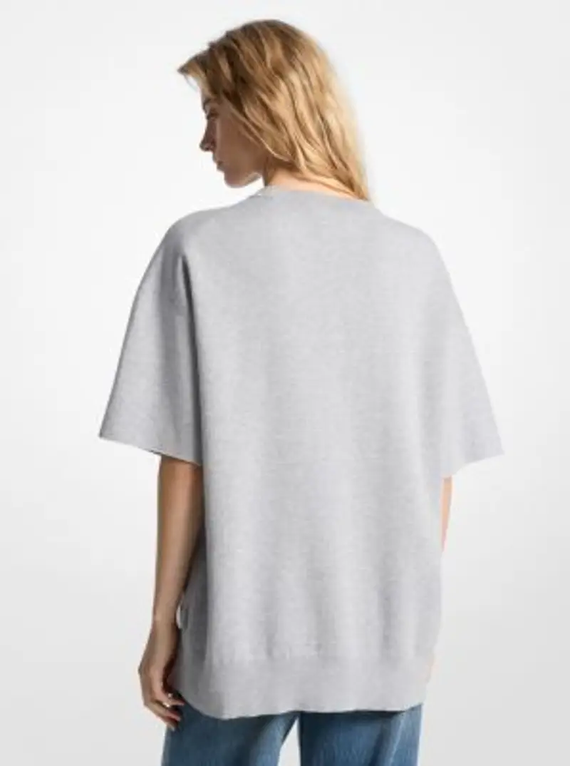 MK Pullover a maniche corte in cotone - Marrone - Michael Kors miniatura 2