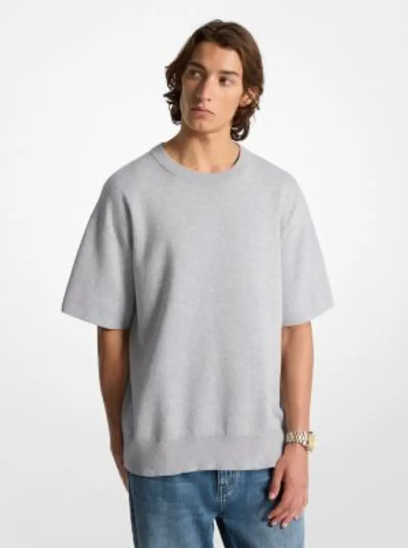 MK Pullover a maniche corte in cotone - Marrone - Michael Kors miniatura 3