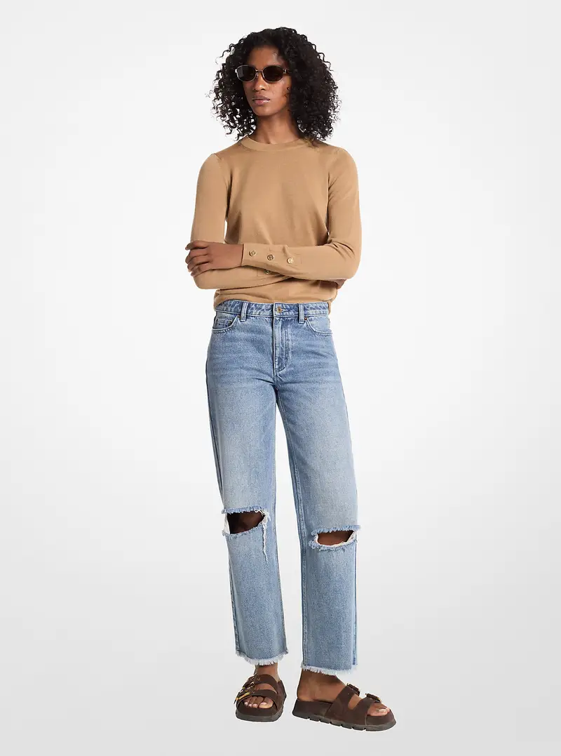 MK Pullover in lana merino - Marrone - Michael Kors