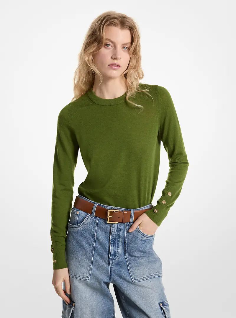 MK Pullover in lana merino - Verde - Michael Kors