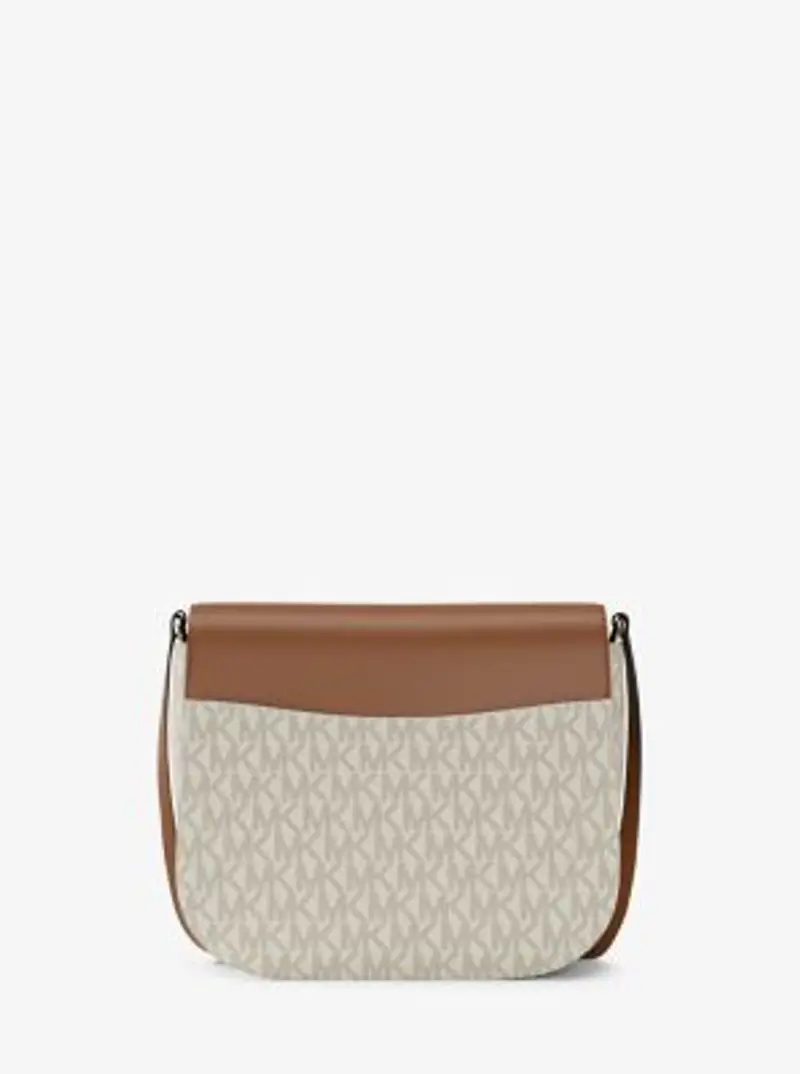 MK Saddle bag a tracolla Emilia piccola con logo - Naturale - Michael Kors miniatura 3