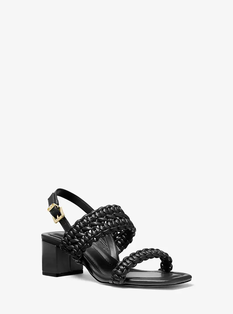 MK Sandalo Audrina intrecciato con tacco a blocco - Nero - Michael Kors