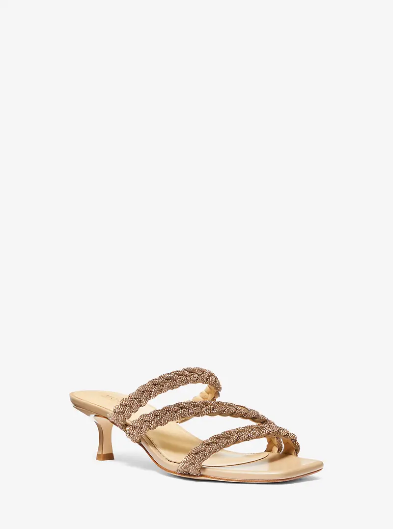 MK Sandalo Celia con mezzo tacco decorato - Marrone - Michael Kors