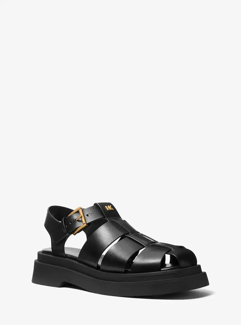 MK Sandalo Indy stile pescatore in pelle - Nero - Michael Kors