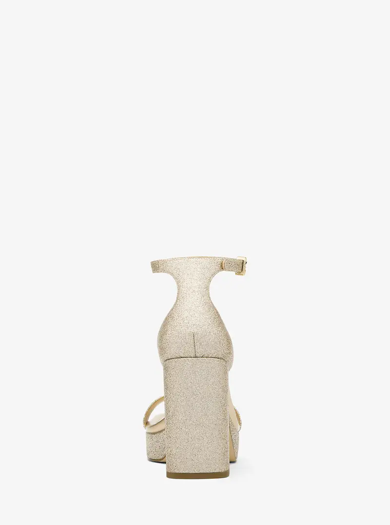 MK Sandalo Merriam in pelle con plateau e glitter - Oro - Michael Kors miniatura 2