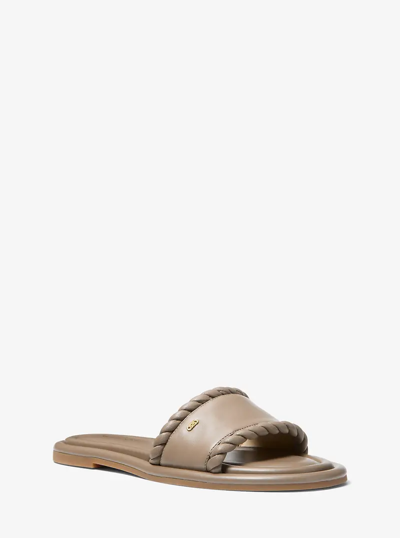 MK Sandalo slide Dana in pelle - Naturale - Michael Kors