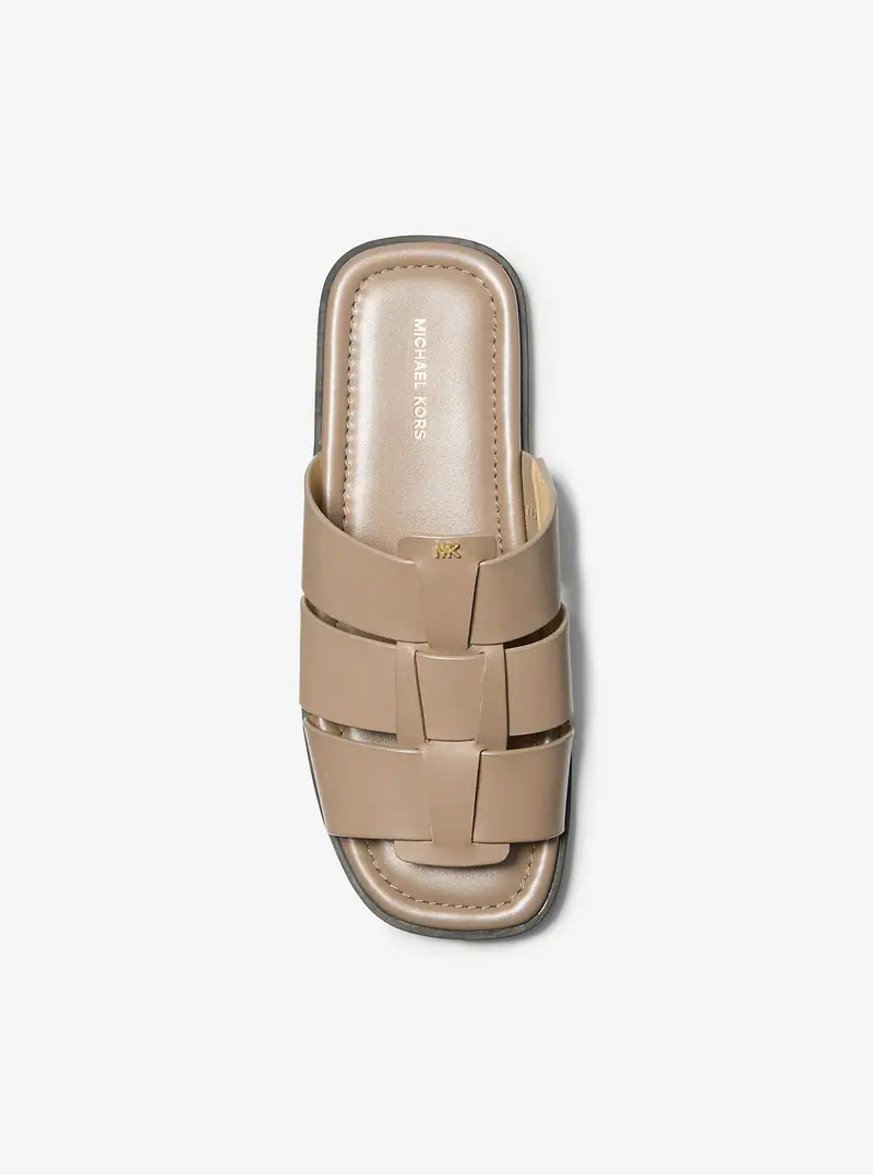 MK Sandalo slide Indy in pelle - Naturale - Michael Kors miniatura 2