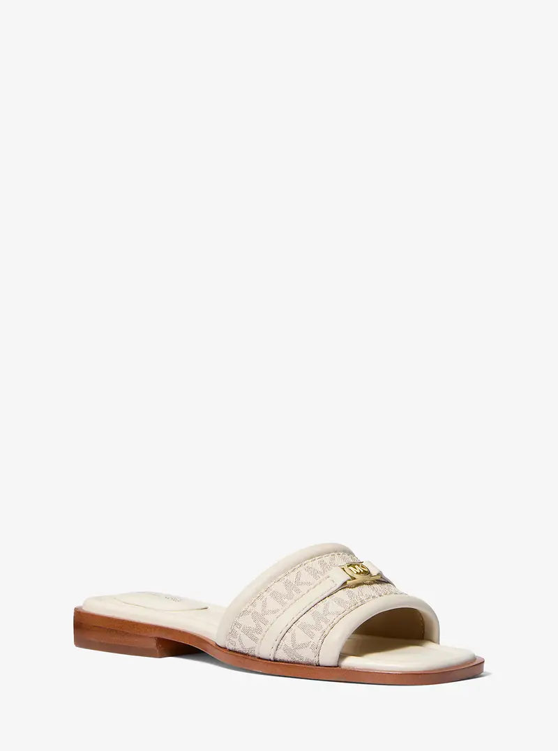 MK Sandalo slide Mandy con logo - Naturale - Michael Kors