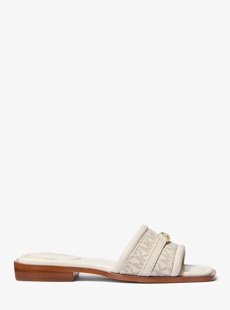 MK Sandalo slide Mandy con logo - Naturale - Michael Kors miniatura 2