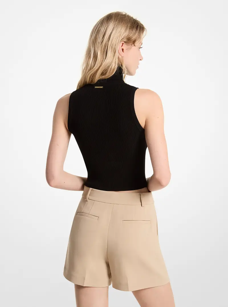 MK Shorts in crêpe con pieghe - Naturale - Michael Kors miniatura 2