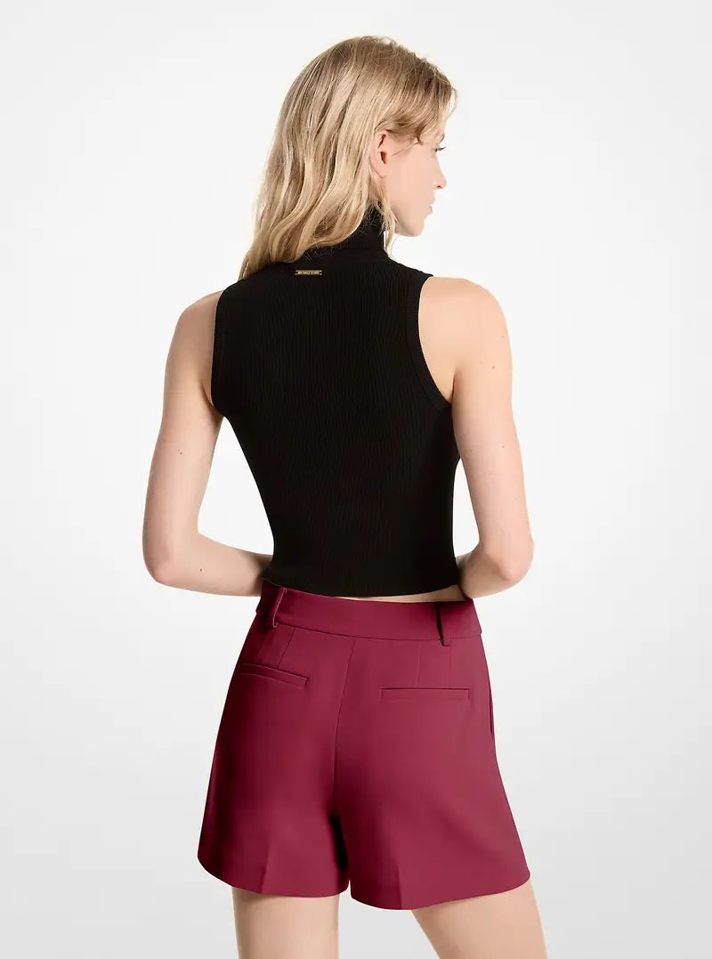 MK Shorts in crêpe con pieghe - Viola - Michael Kors miniatura 2